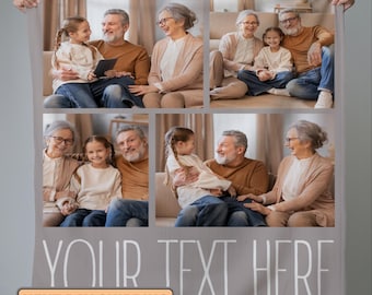 Custom Photo Blanket with Text, Custom Photo Blanket, Anniversary Gift, Gift for Friend, Picture Blanket, Birthday Gift, Family Photo Gift