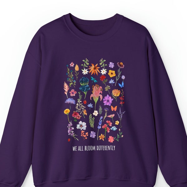 We All Bloom Differently Unisex Heavy Blend™ Crewneck Sweatshirt