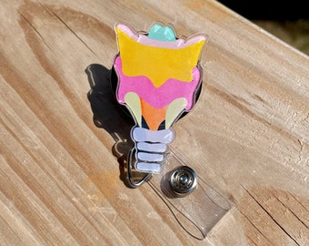 Larynx Color Block Retractable Badge Reel, SLP Badge Reel, Larynx Badge Reel