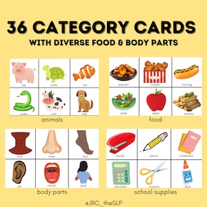 36 tarjetas de categorías diversas