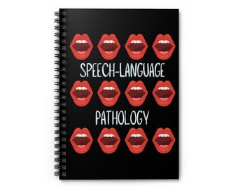 Speech-Language Pathology Open Mouth Pattern Spiral Notebook - Ruled Line