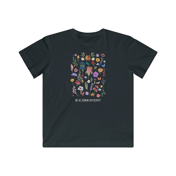Kids We All Bloom Differently Fine Jersey Tee
