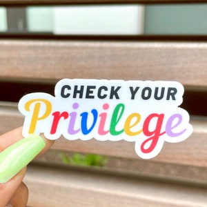 Check Your Privilege Sticker (9), Laptop Aufkleber, Aktivist Sticker, bunte Sticker, süßer Sticker, Geschenk