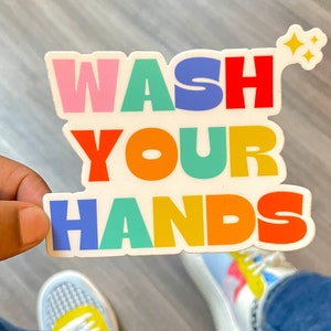 Wash Your Hands Sticker (39), slp sticker, laptop sticker, teacher sticker, speech pathologist, nurse sticker