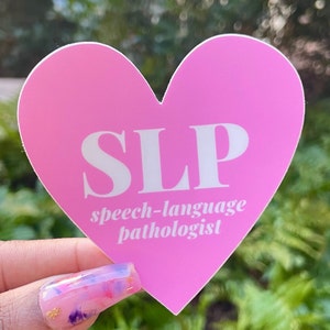 Pegatina SLP del corazón (11), Pegatina del patólogo del habla, Pegatina SLP rosa, regalo SLP