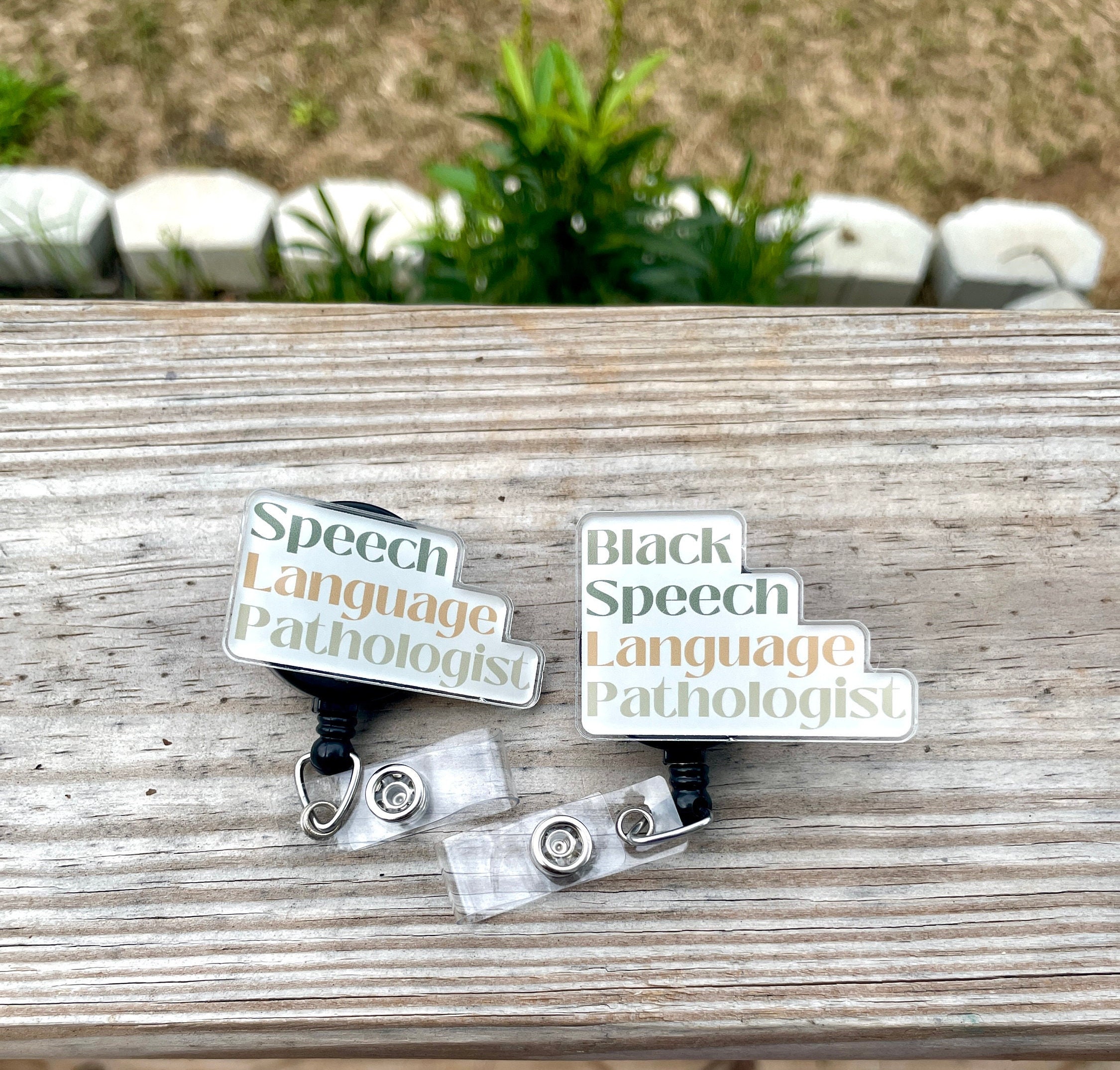 Slp Ribbons Black Speech Language Pathologist Badge Reel, Black Slp Badge Reel ...