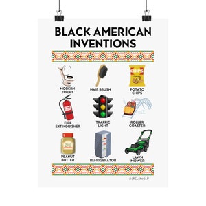 Black American Inventions Premium Matte Poster image 1