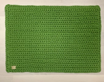 Rectangular Crochet Bath Mat, Bathmat, Upcycled, T Shirt Yarn, Handmade, Made to Order