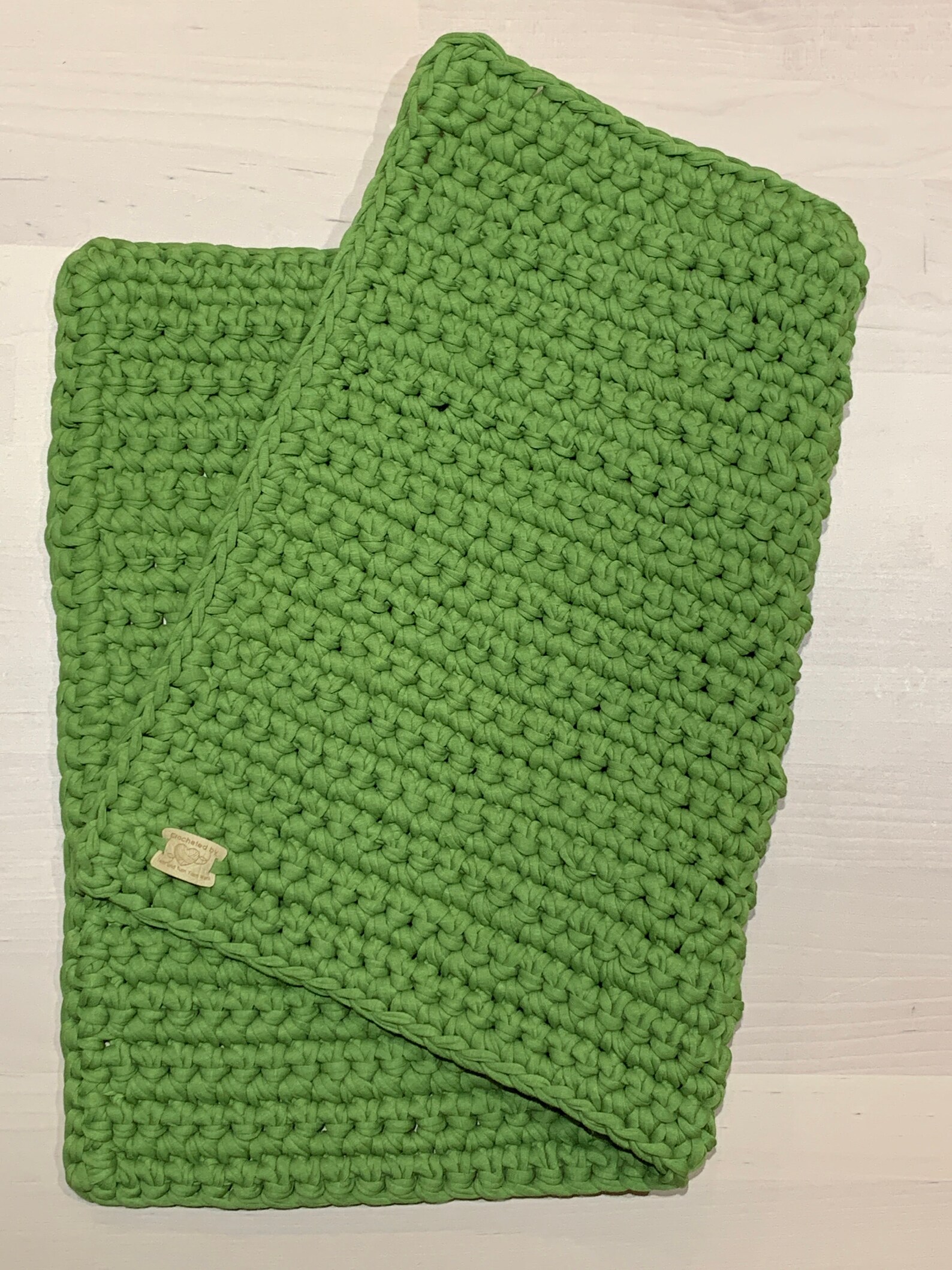 Rectangular Crochet Bath Mat Bathmat Upcycled T Shirt Yarn Etsy 日本