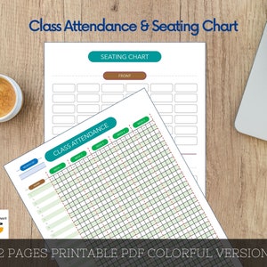 Teacher Planner Template Class Attendance Template Seating | Etsy