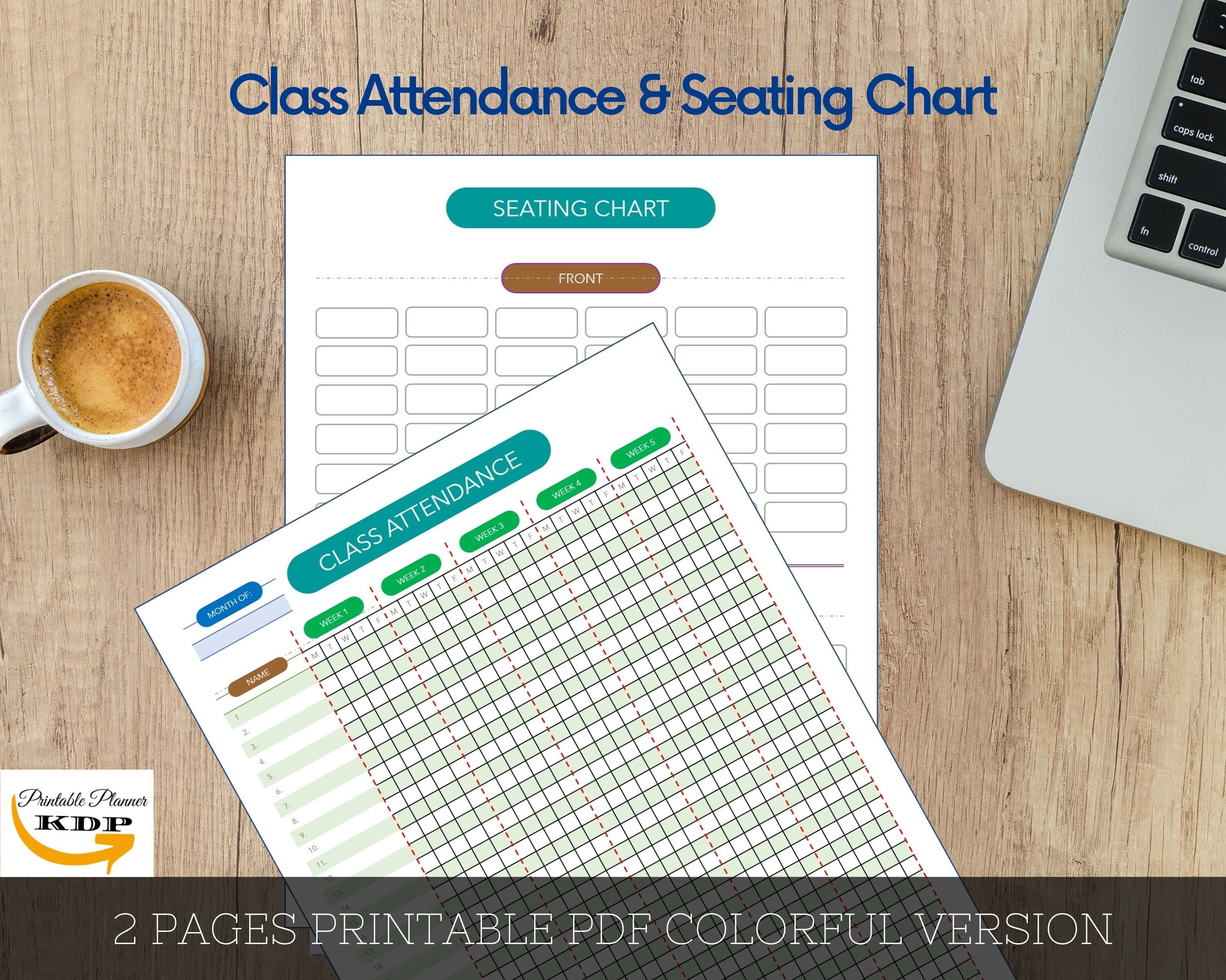 Teacher Planner Template, Class Attendance Template, Seating Chart ...