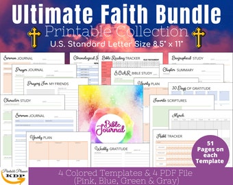 Printable Ultimate Faith Bundle, Christian Faith Planner Inserts, Bible Faith Journal, Prayer Journal Template PDF, Prayer Scripture Verses