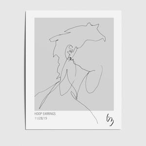 One Line Print - Hoop Earrings