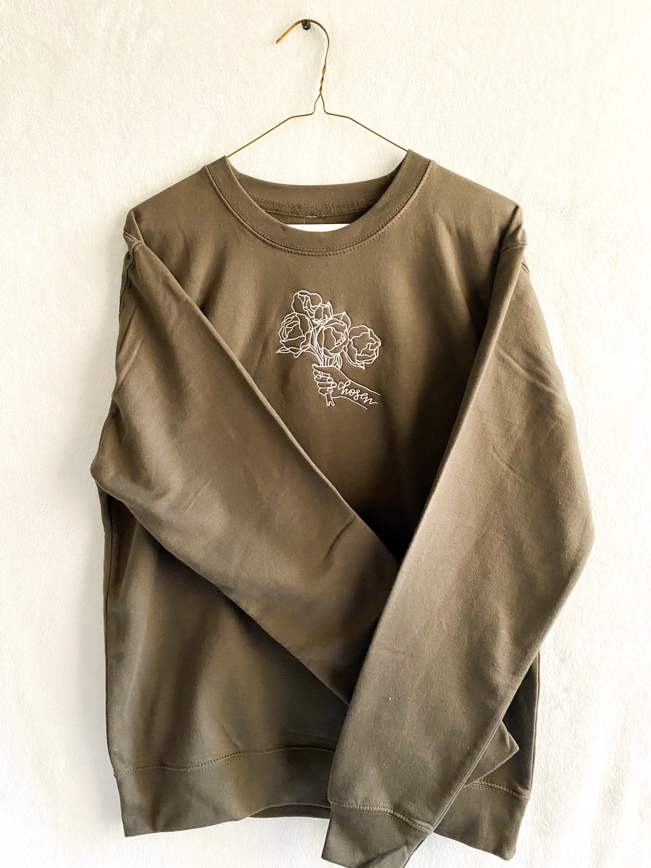 CHOSEN Embroidered Crewneck oversized Etsy