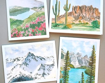 Mountain Watercolor Notecards: Art Card Set