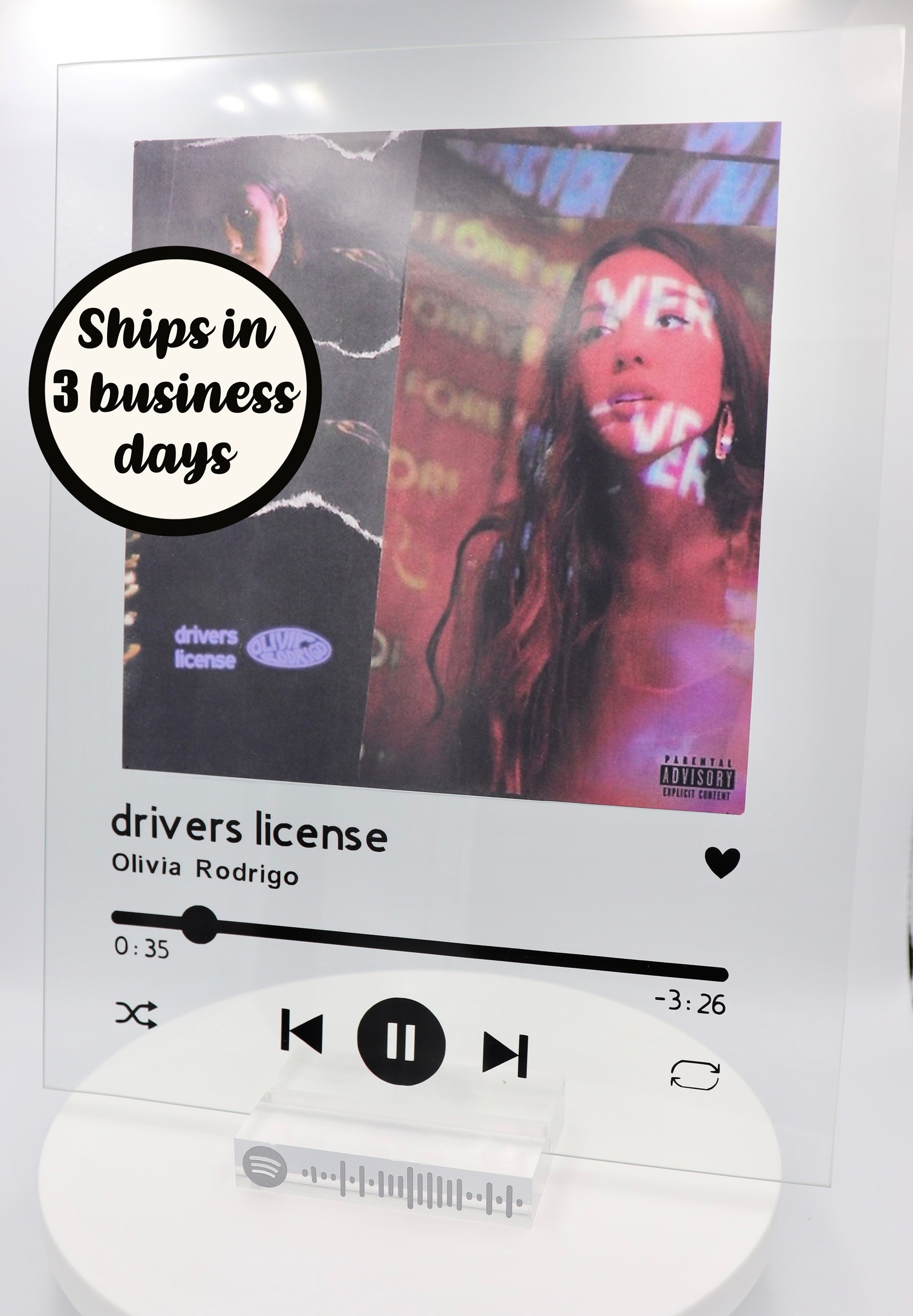 Spotify Glass Plaque 8 x 10 inches FREE SHIPPINGAnniversary Etsy