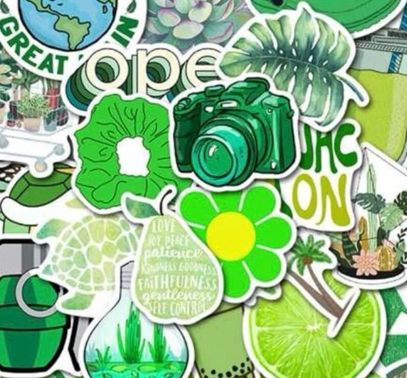 GREEN THEME VSCO Stickers Sticker Sets Laptop Stickers Etsy Canada