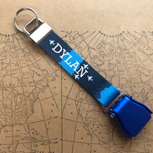 Mini Aircraft Seatbelt Bag Tag,Key Chain,Airline Colors,Aviation Gift,Pilot Gift,Flight Attendant Gift,Airline Inspired Gift image 4