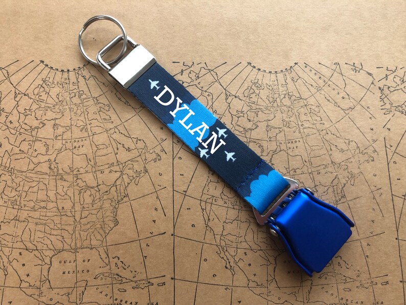 Mini Aircraft Seatbelt Bag Tag,Key Chain,Airline Colors,Aviation Gift,Pilot Gift,Flight Attendant Gift,Airline Inspired Gift image 4