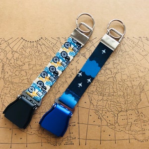 Mini Aircraft Seatbelt Bag Tag,Key Chain,Airline Colors,Aviation Gift,Pilot Gift,Flight Attendant Gift,Airline Inspired Gift image 5