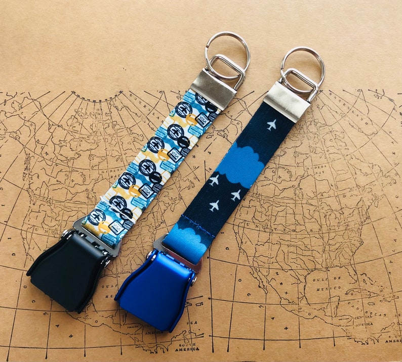 Mini Aircraft Seatbelt Bag Tag,Key Chain,Airline Colors,Aviation Gift,Pilot Gift,Flight Attendant Gift,Airline Inspired Gift image 5