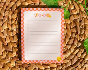 To-do List Notepad, Checkered Note Pad, 50 pages, To-Do List, Note pad, todo list, Groovy notepad, stationery, gift, BlushedDesignsCo.