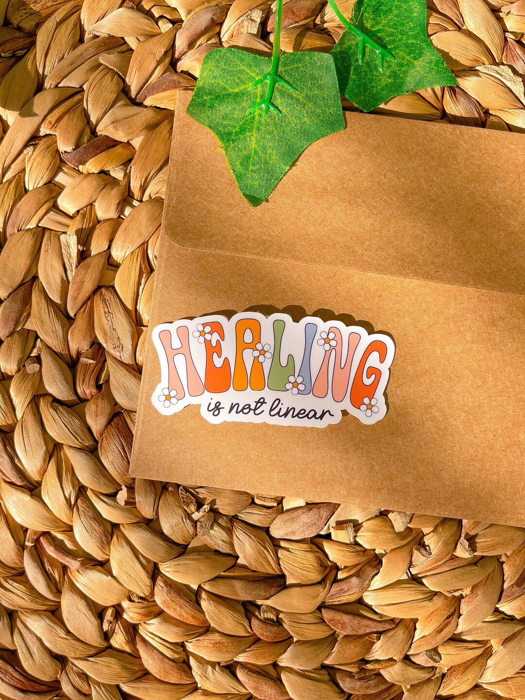 Healing is Not Linear Vinyl Sticker Waterproof Stickers, Motivational