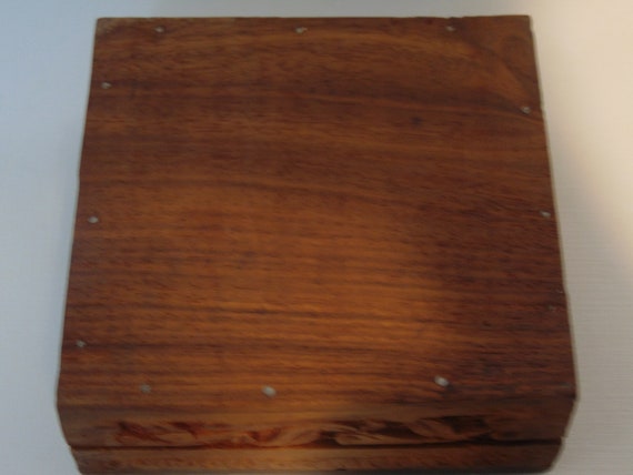 Hinged Wood In Layed Carved Jewelry/Trinket Box - image 4