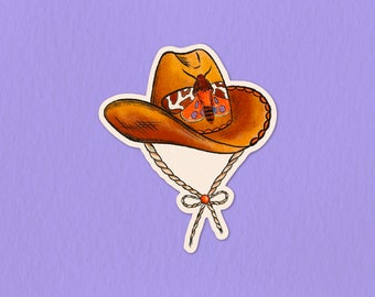 Cowgirl Hat Sticker | Durable Vinyl Sticker