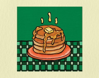 Pancake Stack | 8x8 Print | Digital Drawing