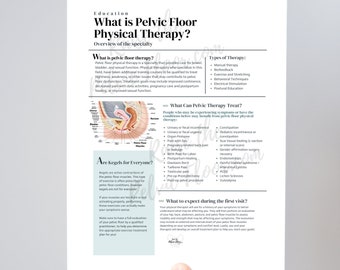 What is Pelvic Floor Physical Therapy Handout | *DIGITAL DOWNLOAD* Patient Education and Marketing Flyer-Pelvic Health, Pelvic Floor, Kegel