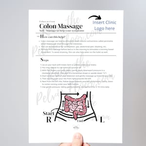 DIGITAL DOWNLOAD*Colon Massage Mobilization, Abdominal Stool Massage Patient Education Handout| ILU I love you massage 8.5 x11|Pelvic Floor