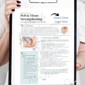 DIGITAL DOWNLOAD* Pelvic Floor Strength Exercise Patient Education Handout | Kegel Instructions 8.5 x11&quot; Handout Info | Pelvic Floor Health