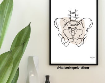 Pelvic Bones Art *Digital Download* Abstract Pelvis, Line art, Pelvic Floor Art, Medical Wall Minimalistic Anatomy Poster, Sacroiliac Joint