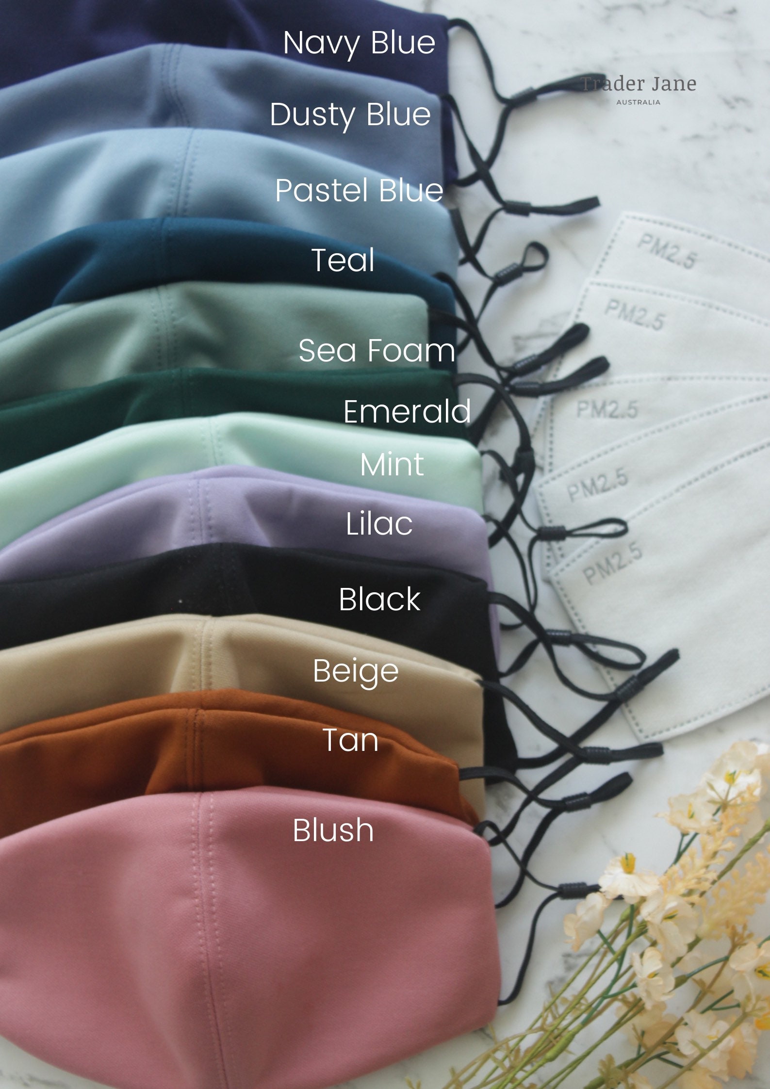 Neoprene Face Mask: 2-Ply Fabric, Water Repellent, adjustable ear loo…