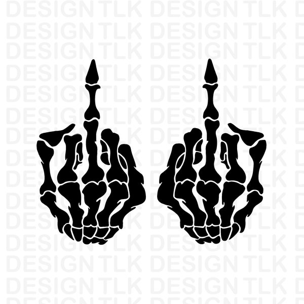 Skeleton middle finger hands Svg Png