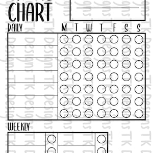 Printable Daily Weekly Chore Chart for Kids and Adults - Etsy