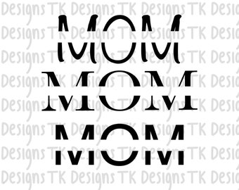 Mom split monogram- monogram svg png