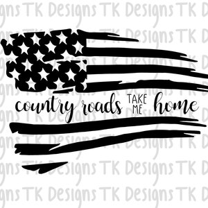 Country roads take me home-flag svg