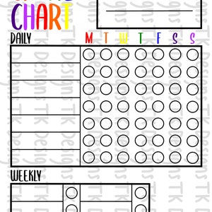 Printable Daily Weekly Chore Chart for Kids and Adults - Etsy
