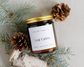 Log Cabin Beeswax Candle