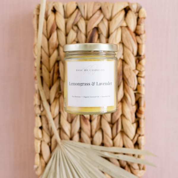 Lemongrass & Lavender Beeswax Candle