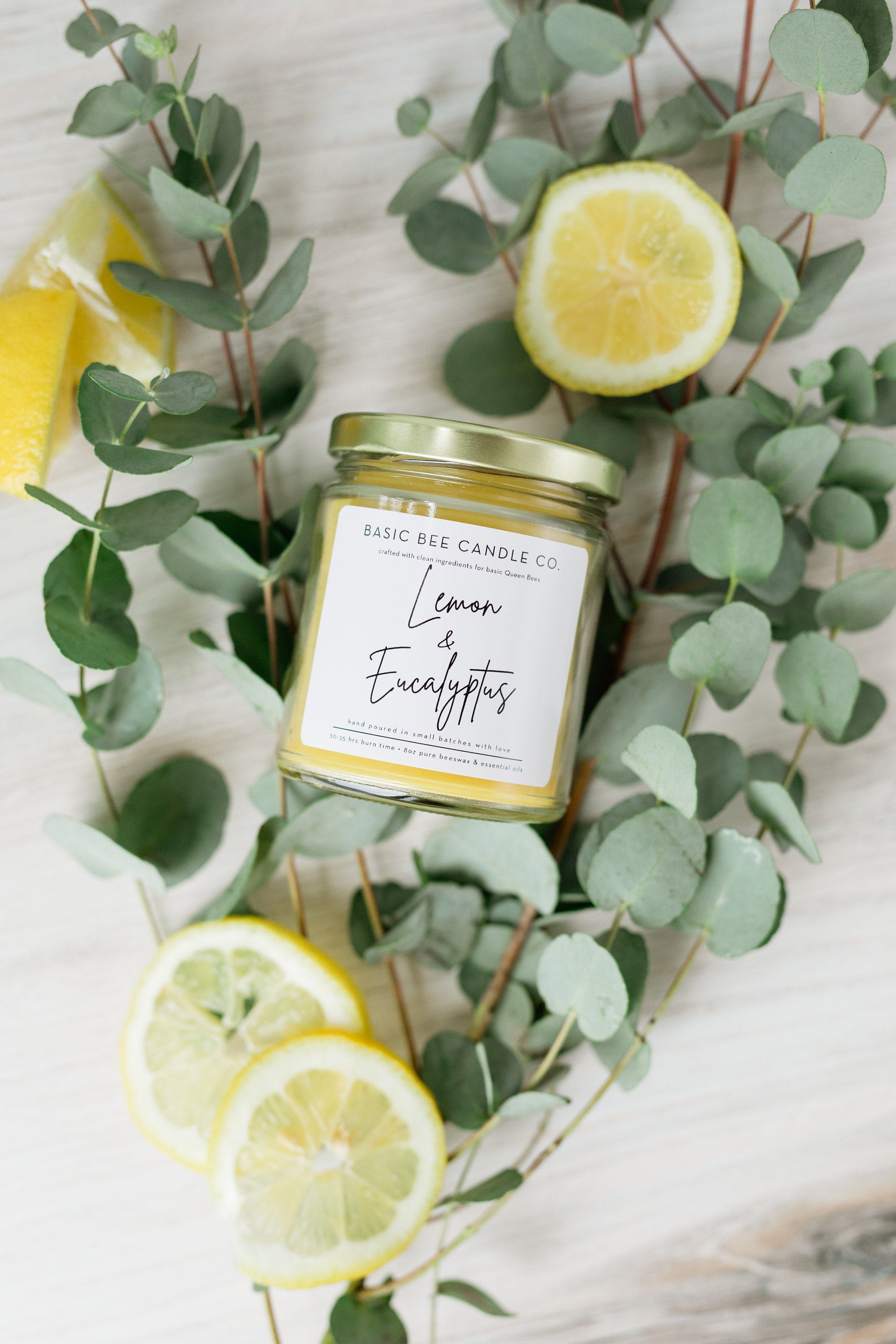 Lemon & Eucalyptus Beeswax Candle