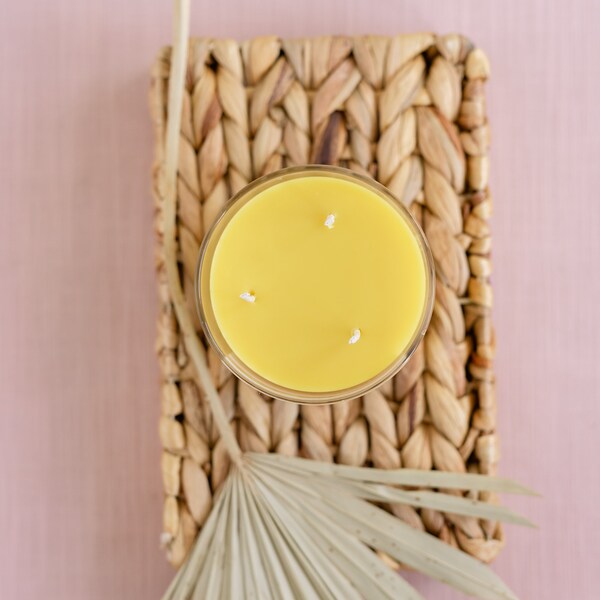 3 Wick Beeswax Candles