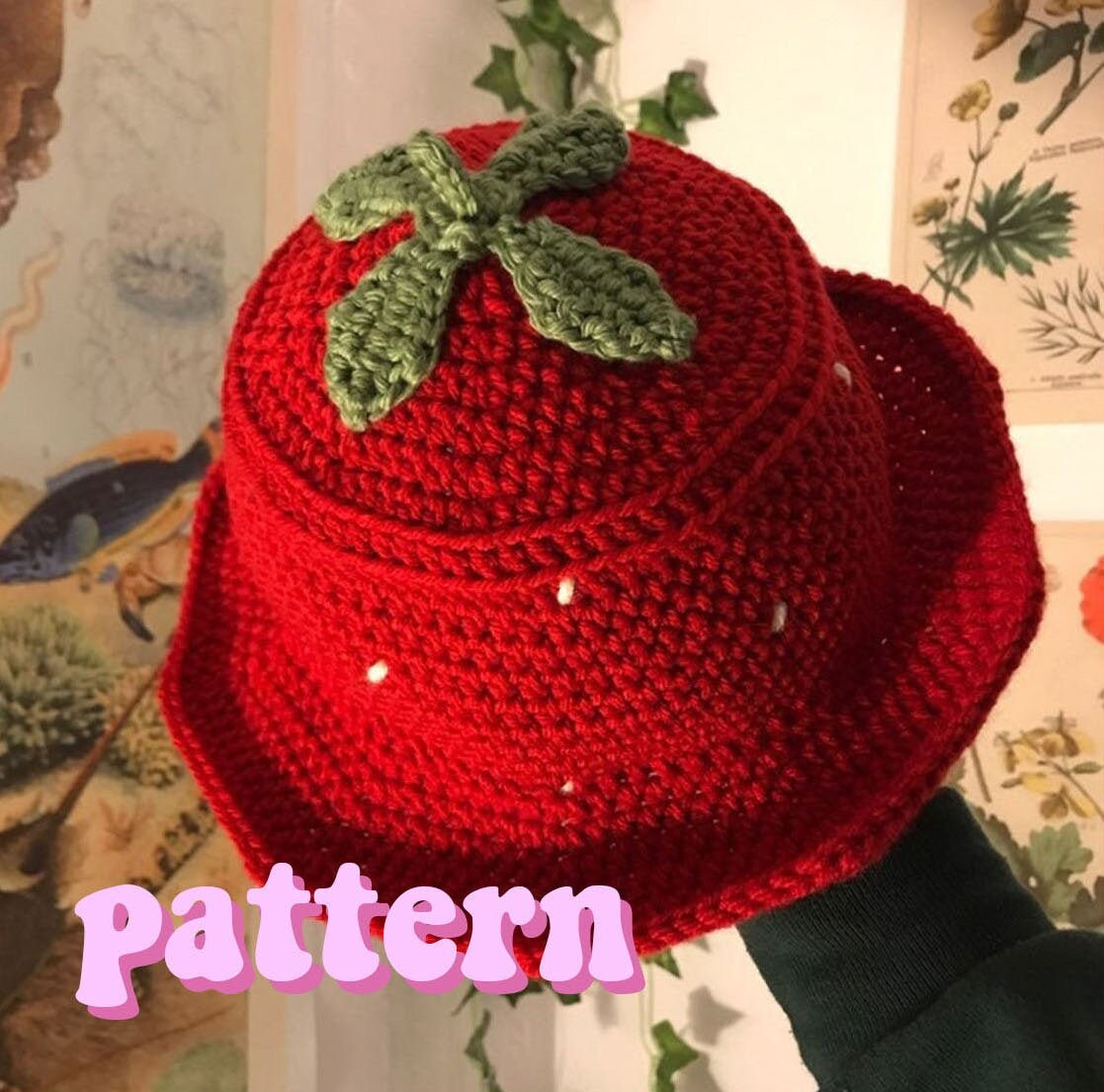 Crochet Strawberry Hat PATTERN - Etsy 