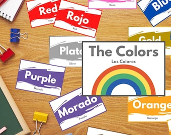 English/Spanish Colors Flashcards - Inglés/Español Tarjetas de Los Colores