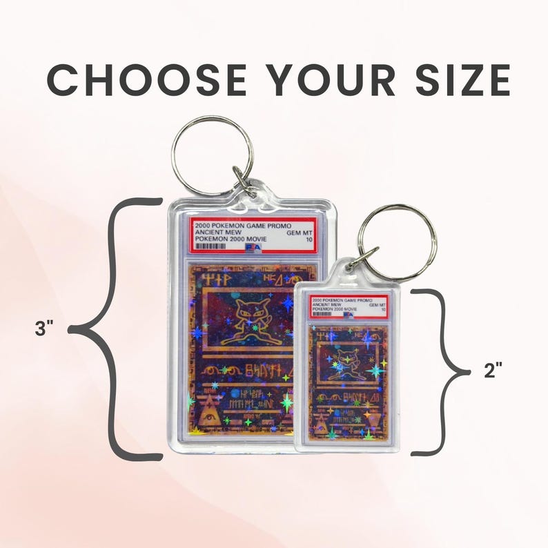 Mini Custom Graded Trading Card Keychain - Eevee, Charizard, Pikachu, and More! image 7