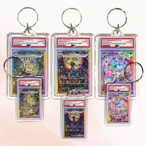 Mini Custom Graded Trading Card Keychain - Eevee, Charizard, Pikachu, and More! image 9