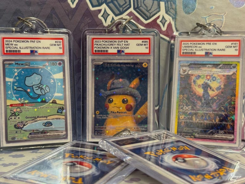 Mini Custom Graded Trading Card Keychain - Eevee, Charizard, Pikachu, and More! image 11