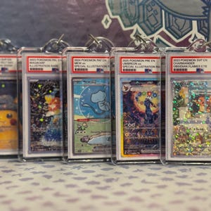 Mini Custom Graded Trading Card Keychain - Eevee, Charizard, Pikachu, and More! image 4